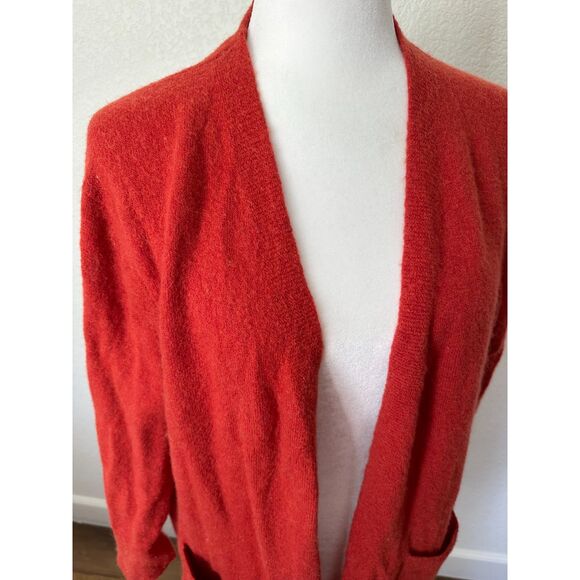 Madewell Kent Wool Orange/Red Long Cardigan Size Small - Picture 4 of 8